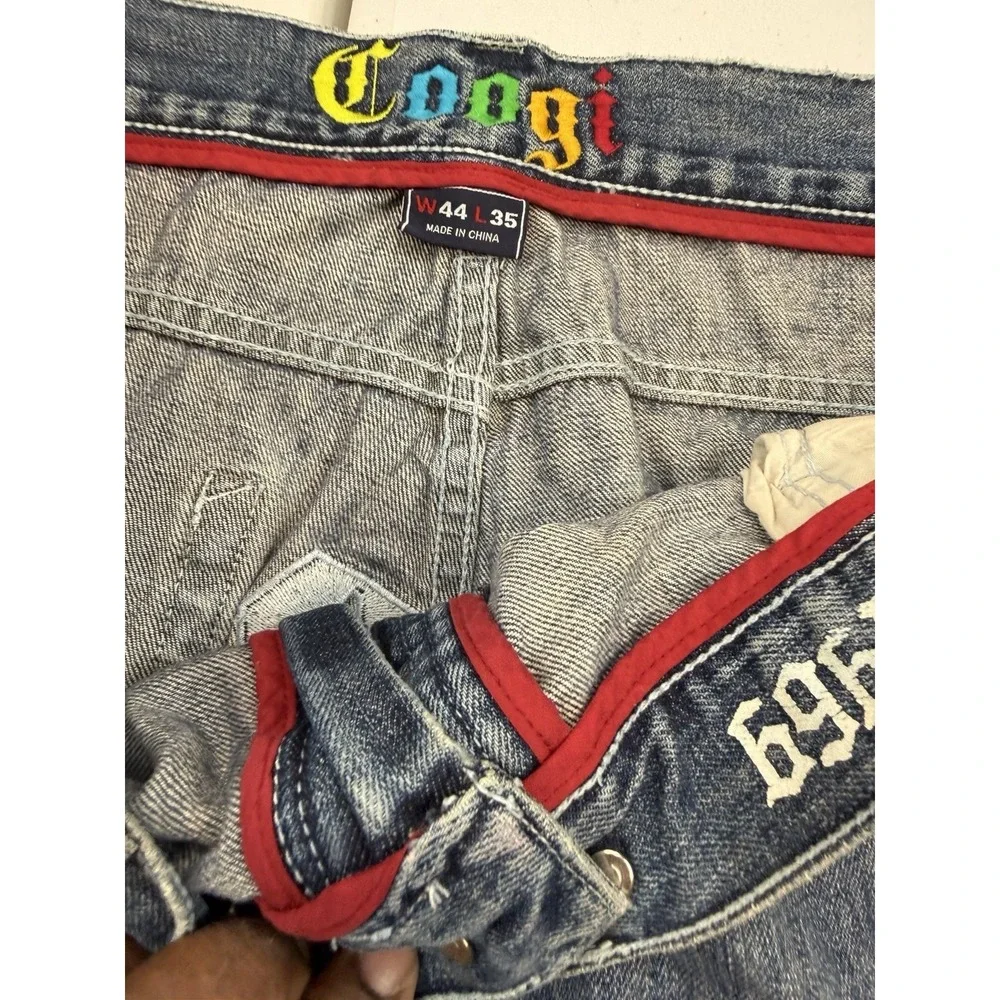 Vintage Coogi Jeans Embroidered Union Jack Flag Hip Hop Y2K W44 x L35